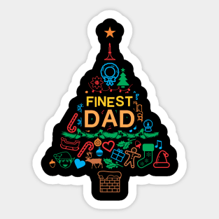 Finest Dad Gift - Xmas Tree 2 - Christmas Sticker